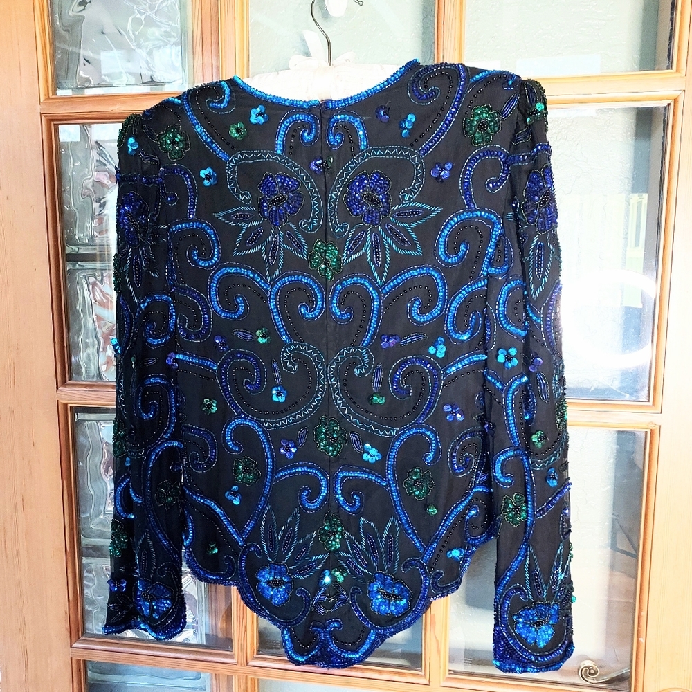 Vintage Scala Beaded/Sequined Top - image 8